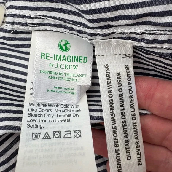 NWOT J. Crew Classic Striped Button Down Size 10 - Picture 6 of 7